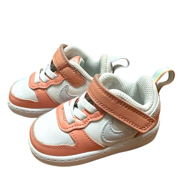 Nike Court Borough Lows Pink & White Baby size 4C - Picture 3 of 6